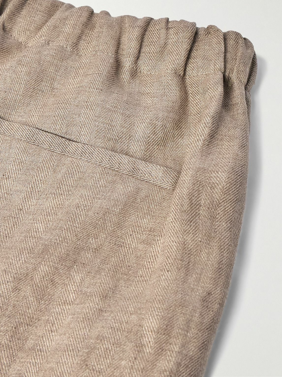 PIACENZA 1733 - Straight-Leg Herringbone Linen Shorts - Neutrals