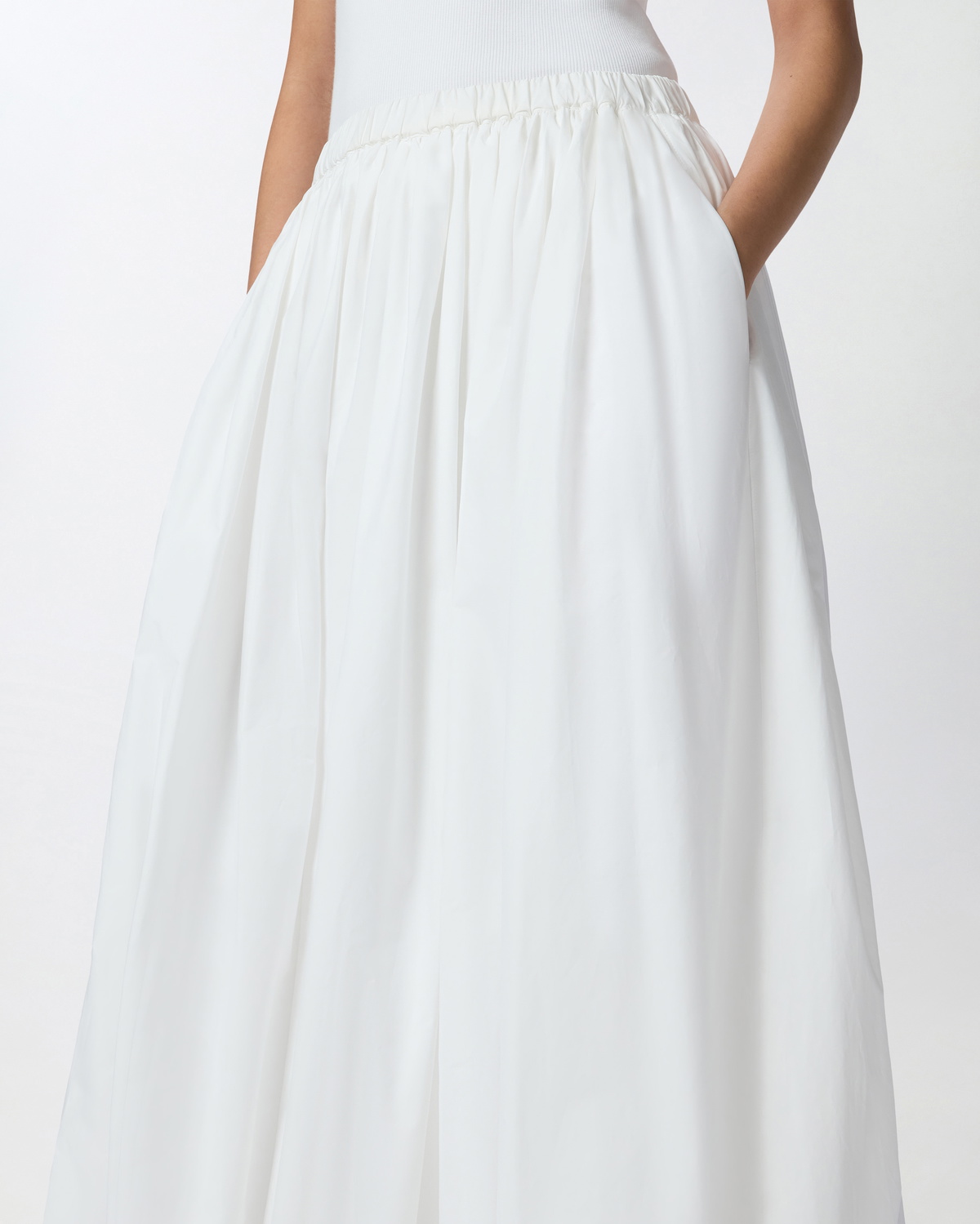 Pinko Long Balloon Skirt Bright White Pinko