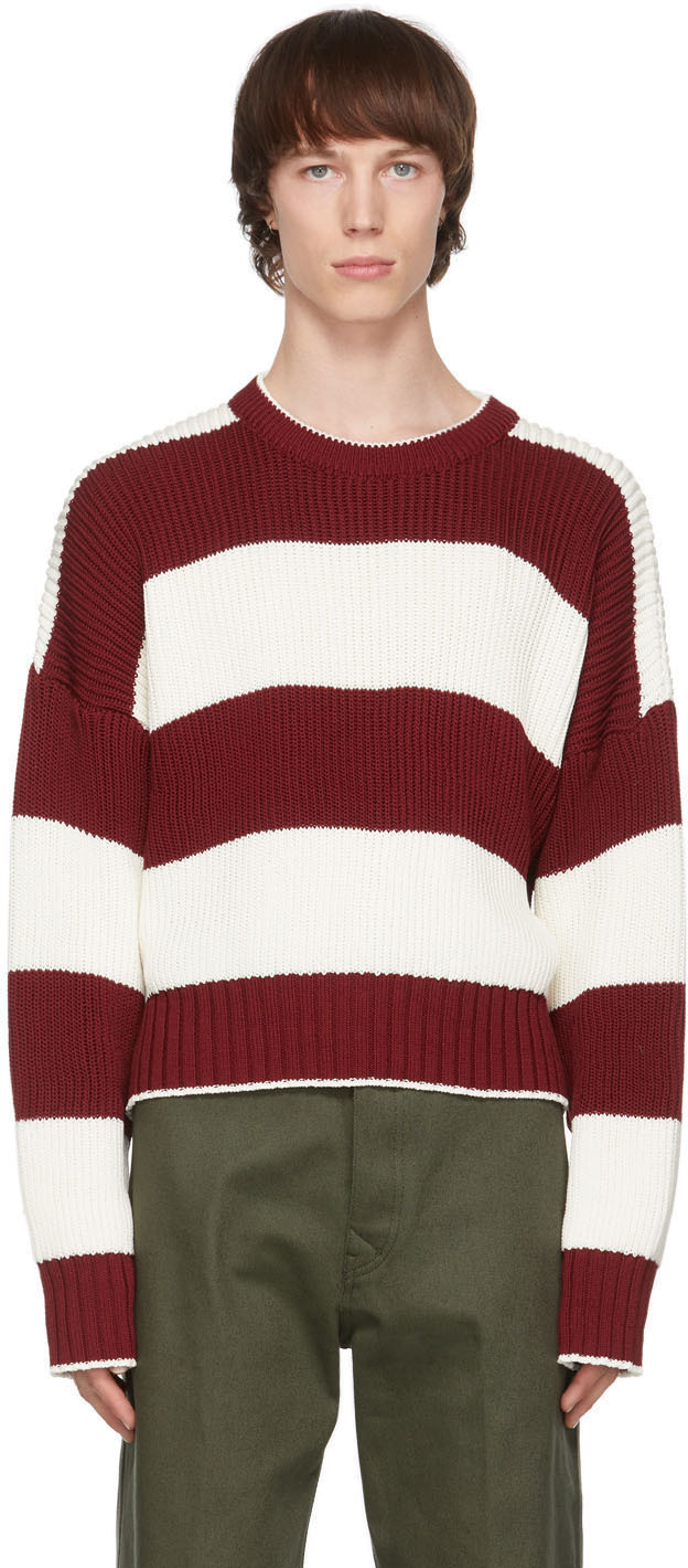 UNIFORME Red & White Oversized Stripy Sweater UNIFORME