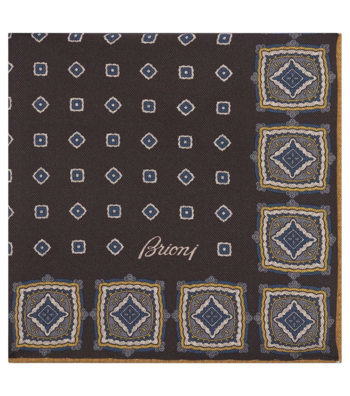Photo: Brioni Printed silk twill pocket square