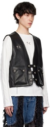 Thug Club Black Hardware Leather Vest