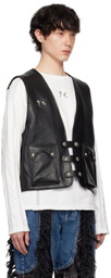 Thug Club Black Hardware Leather Vest