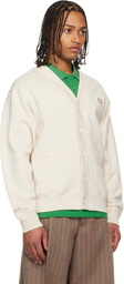 AAPE by A Bathing Ape Beige 'AAPENOW' Heart Moonface Cardigan