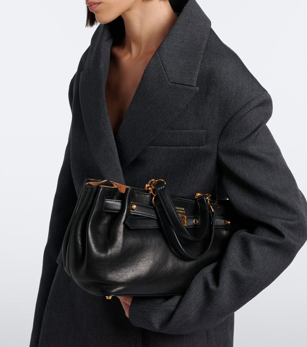 Balenciaga Fan Small leather top-handle bag