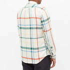 Portuguese Flannel Men's Misaligned Check Overshirt in Ecru/Green/Red