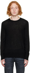 R13 Black Distressed Edge Sweater