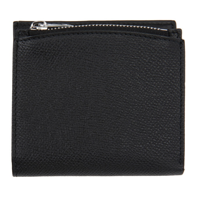 Photo: Maison Margiela Black Medium Fold-Out Zipped Wallet