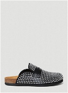 JW Anderson - Crystal Backless Penny Loafers in Black
