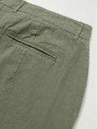 Folk - Lunar Straight-Leg Linen and Cotton-Blend Suit Trousers - Green