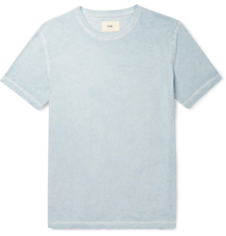 Photo: Folk - Assembly Cotton-Jersey T-Shirt - Light blue
