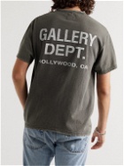 Gallery Dept. - Distressed Printed Cotton-Jersey T-Shirt - Black