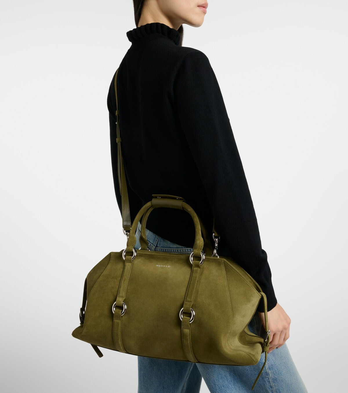 McQueen Farringdon Medium suede tote bag