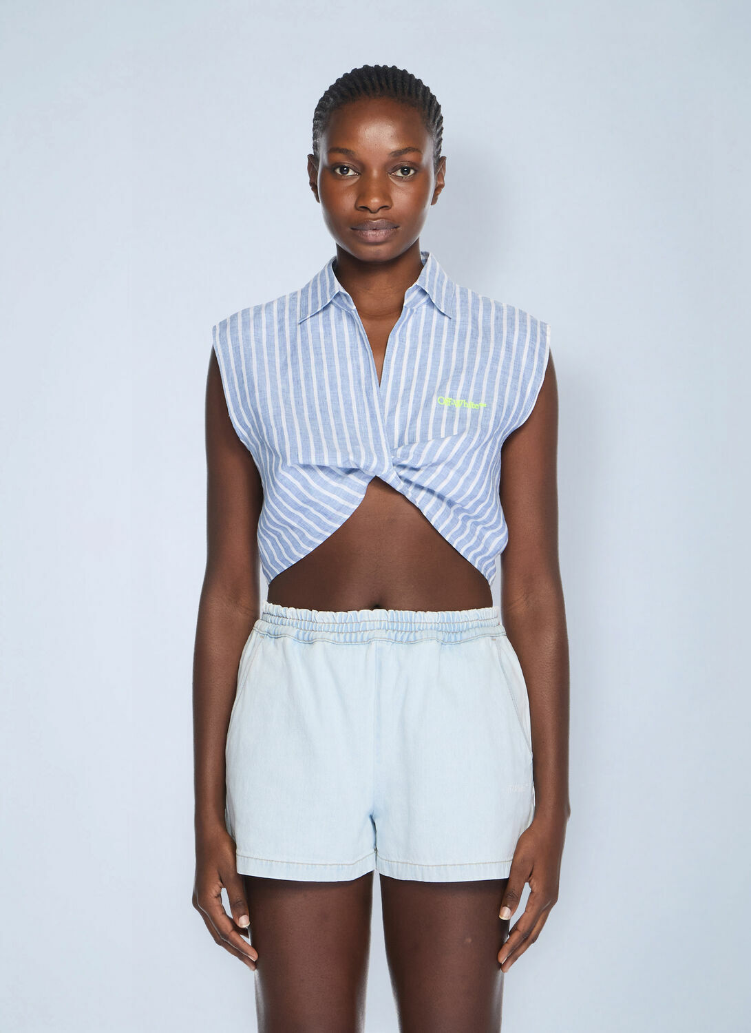 Off-White Striped Sleeveless Shirt