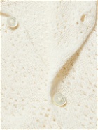 Portuguese Flannel - Ground Camp-Collar Pointelle-Knit Cotton-Blend Shirt - Neutrals