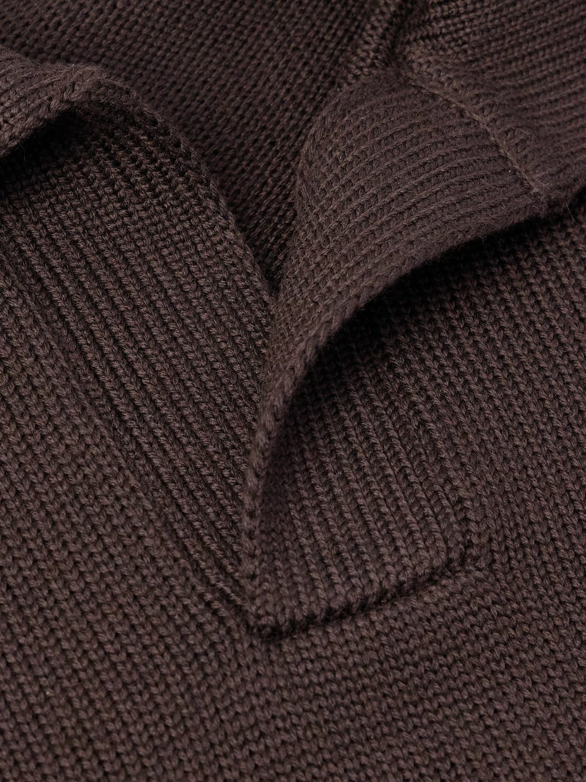 Thom Sweeney - Skipper Wool Polo Shirt - Brown