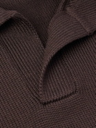 Thom Sweeney - Skipper Wool Polo Shirt - Brown