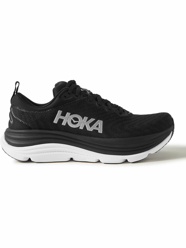 Photo: Hoka One One - Gaviota 5 Rubber-Trimmed Mesh Running Sneakers - Black