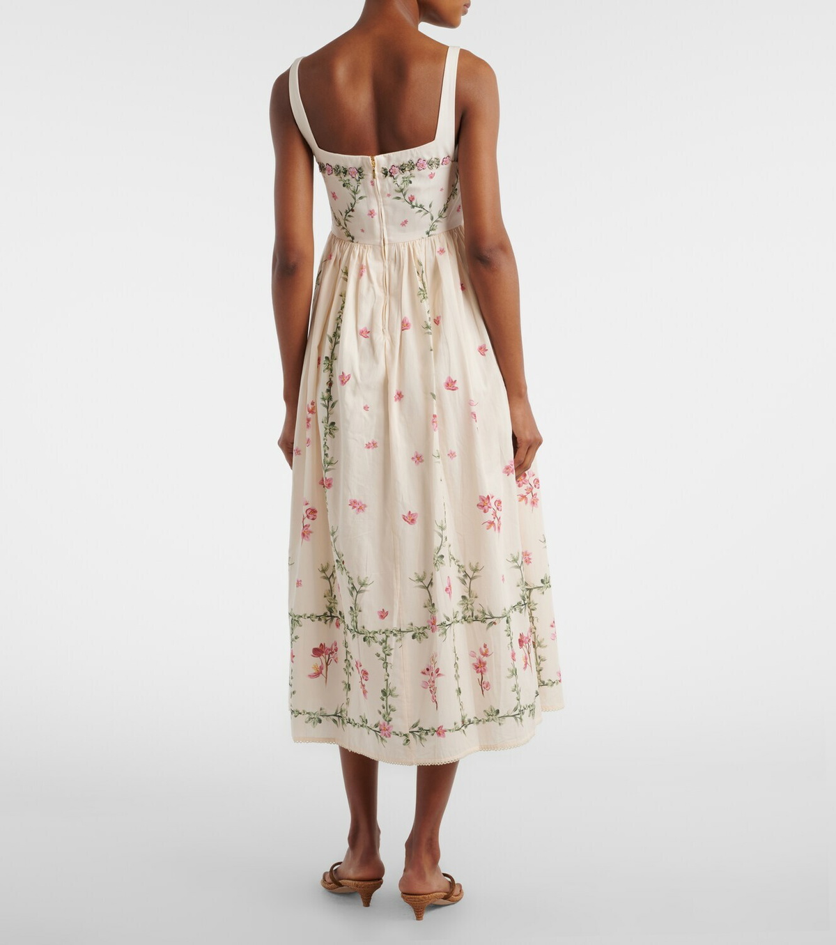 Agua by Agua Bendita Barbara floral cotton midi dress