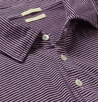 Massimo Alba - Striped Cotton and Linen-Blend Polo Shirt - Purple