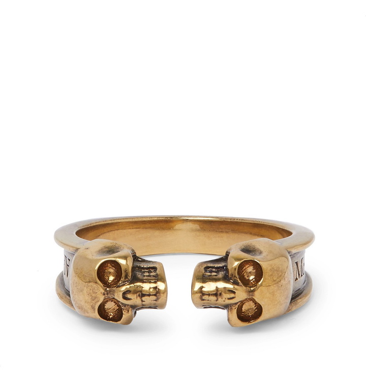 Photo: ALEXANDER MCQUEEN - Skull Gold-Tone Ring - Gold