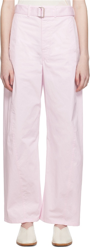 Photo: LEMAIRE Pink Light Belt Twisted Trousers