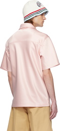 Casablanca Pink Satin Quarter Zip Shirt