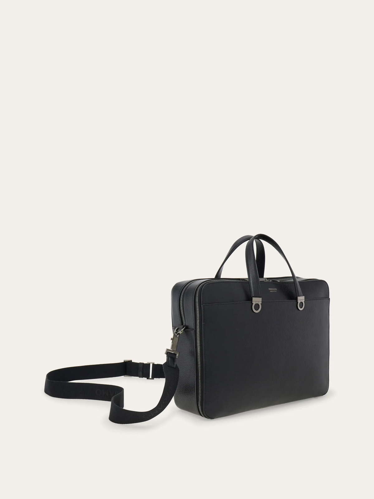 Ferragamo Mens Gancini briefcase in Black