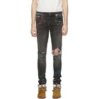 Amiri Grey Graffiti Jeans