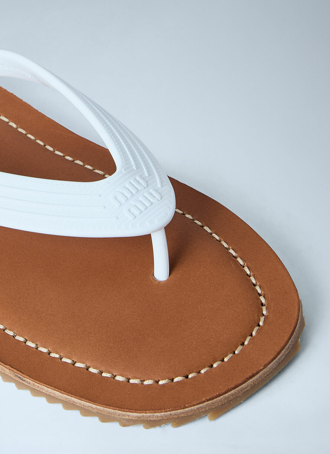 Miu Miu Leather Sole Flip-Flops