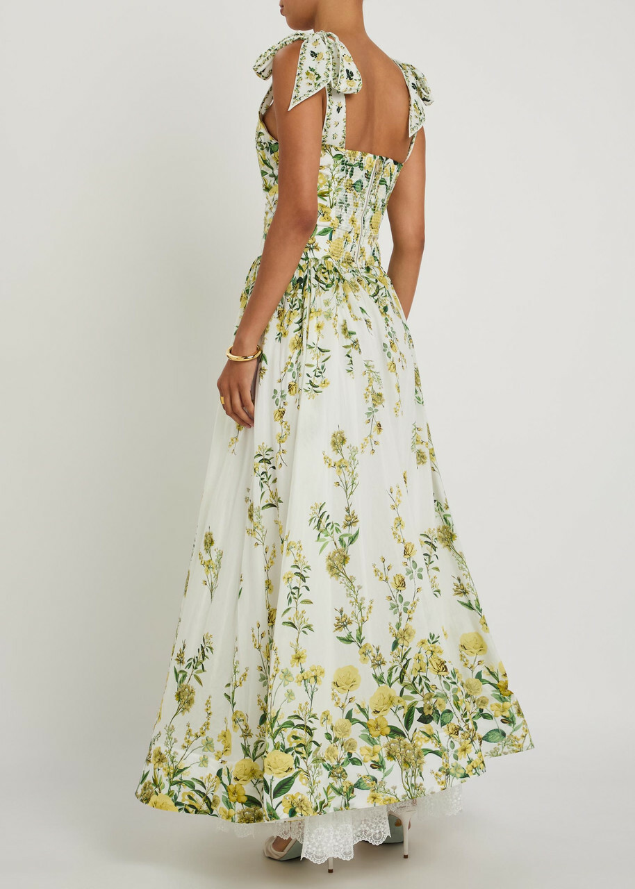 Alice + Olivia Haven Floral Cotton and Silk-blend Maxi Dress Multicoloured