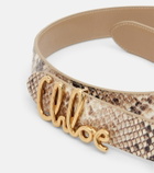 Chloé Chloé Iconic snake-effect leather belt