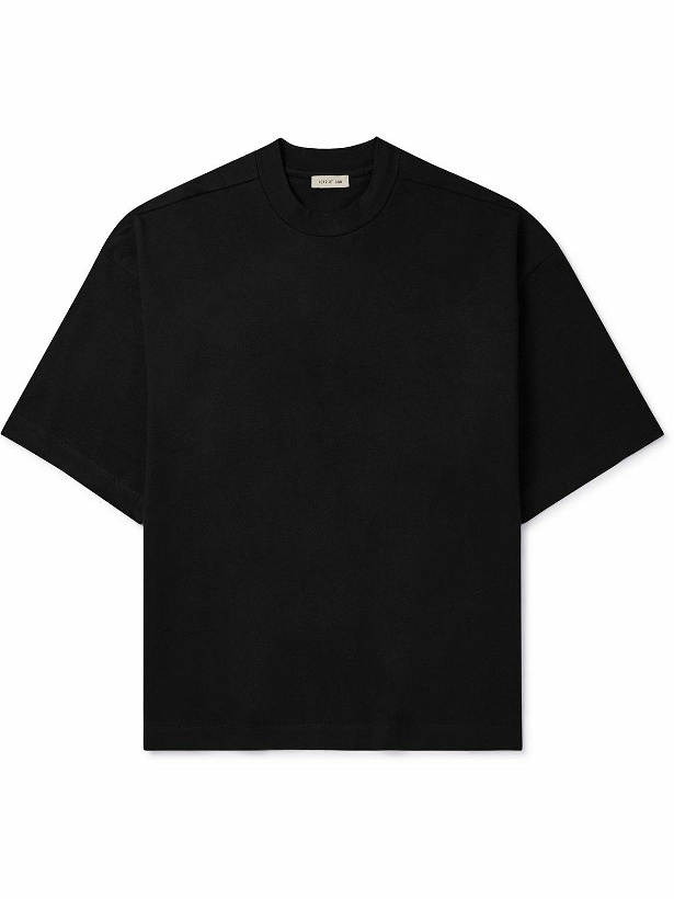 Photo: Fear of God - Logo-Appliquéd Cotton-Jersey Pyjama T-Shirt - Black