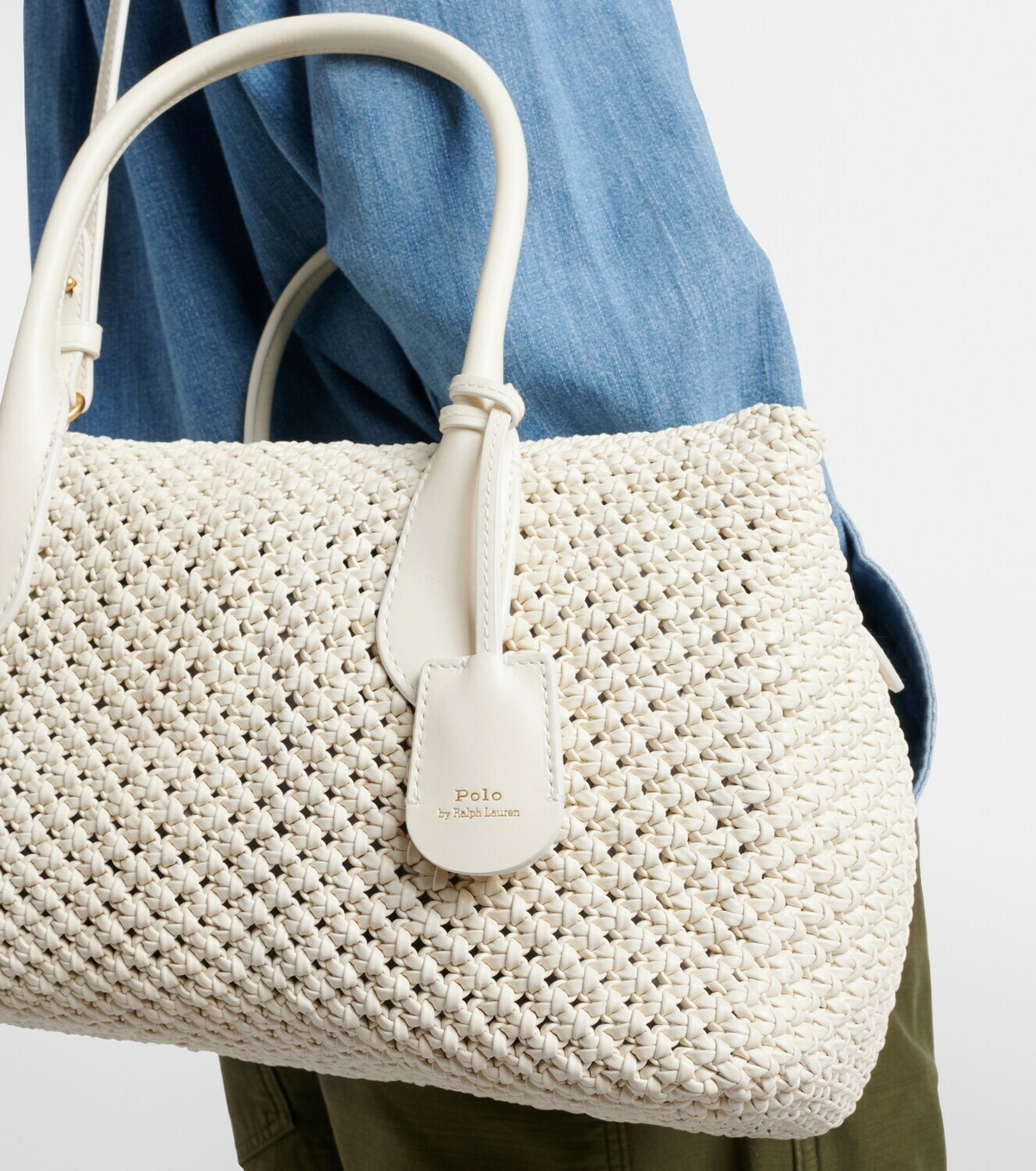 Polo Ralph Lauren Bellport woven leather tote bag