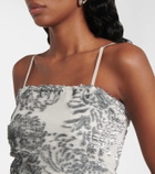 Jacques Wei Floral embellished silk-blend slip dress