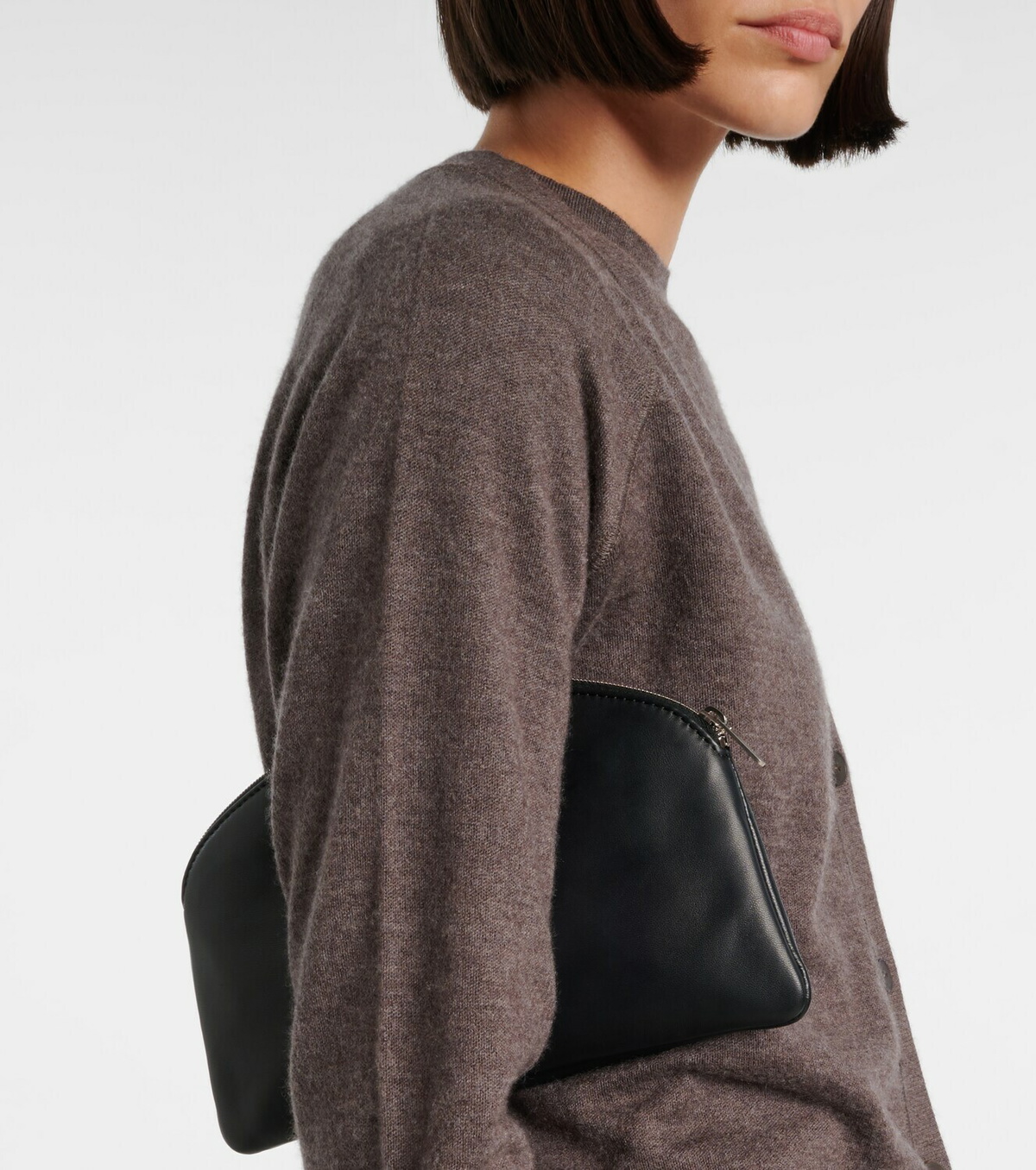 The Row Round leather coin purse