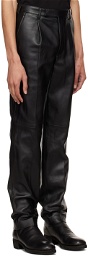Johnlawrencesullivan Black Pleated Leather Pants