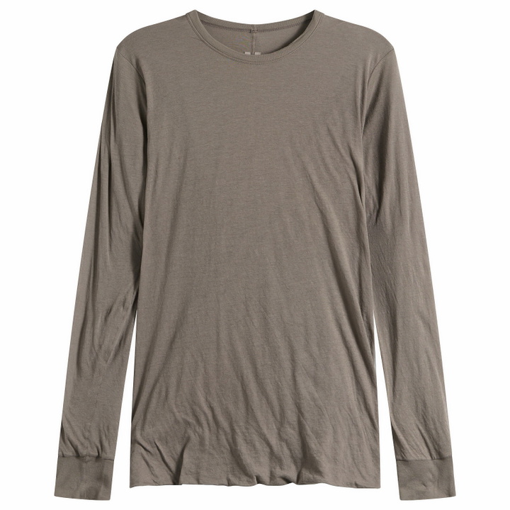 Photo: Rick Owens Men's Double Layer Long Sleeve T-Shirt in Dust