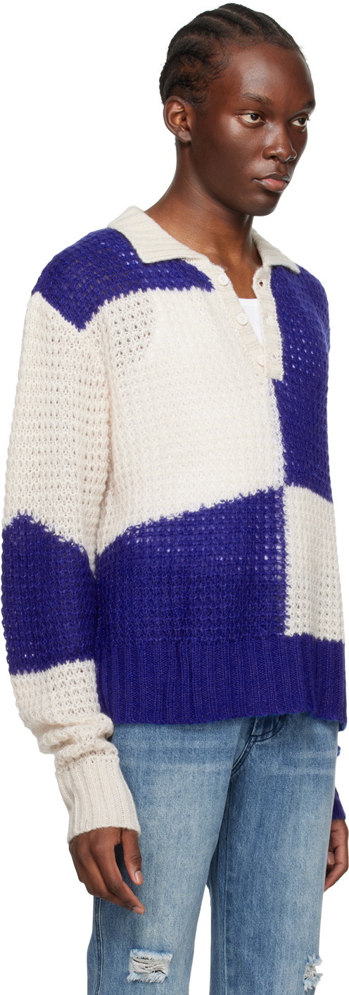 Mr. Saturday Blue & Beige Check Polo