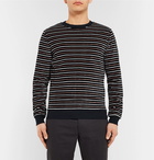 A.P.C. - Striped Cotton-Blend Velour Sweatshirt - Men - Navy