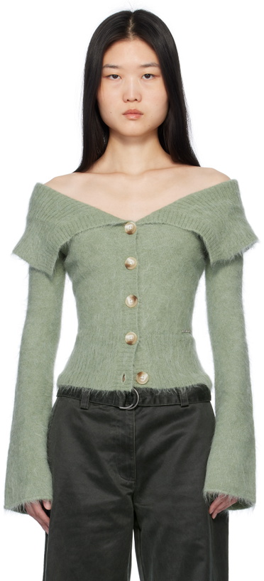 Photo: Holzweiler Green Off Shoulder Cardigan