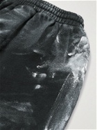 Balenciaga - Painted Distressed Cotton-Jersey Sweatpants - Black