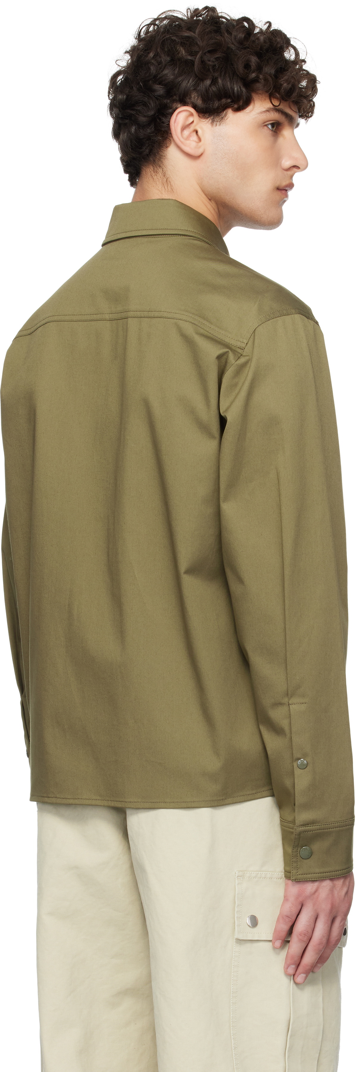 Moncler Khaki Cotton Gabardine Zip-Up Jacket Moncler