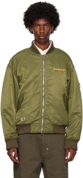 Kijun Khaki Embroidered Logo MA-1 Bomber Jacket