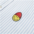 AMI Smiley Button Down Stripe Oxford Shirt