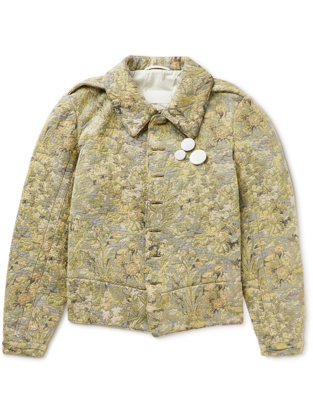 Photo: Maison Margiela - Slim-Fit Floral-Jacquard Cotton-Blend Twill Jacket - Green