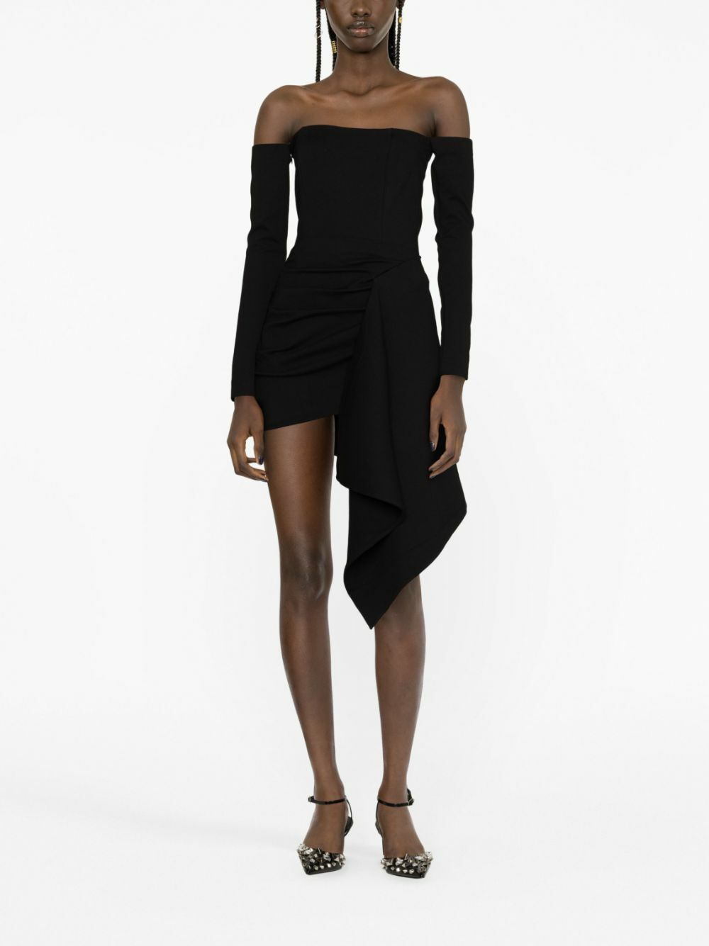 GAUGE81 Black Ansley Off-Shoulder Mini Dress