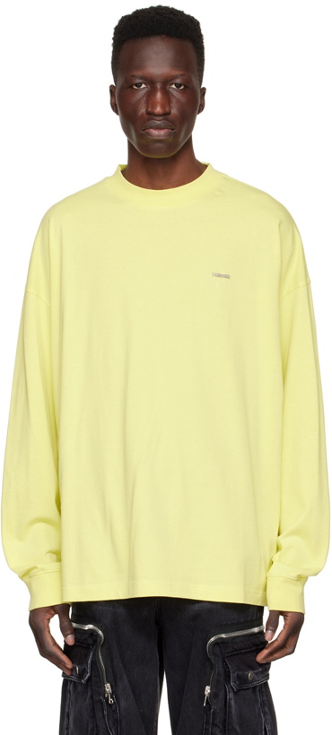 Photo: We11done Yellow Cotton Long Sleeve T-Shirt