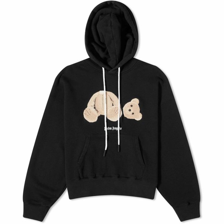 Photo: Palm Angels Men's Kill the Bear Popover Hoodie in Black/Brown