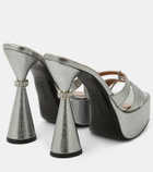 D'Accori Sienna metallic leather platform mules
