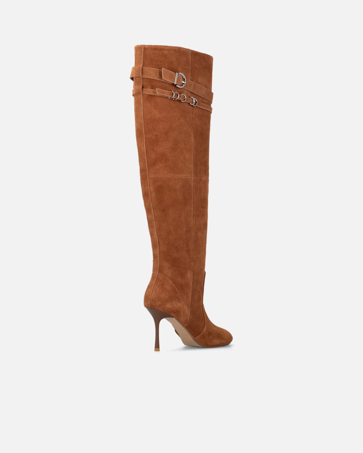 Pinko High Boots In Suede With Heel And Strap Laminated Gold